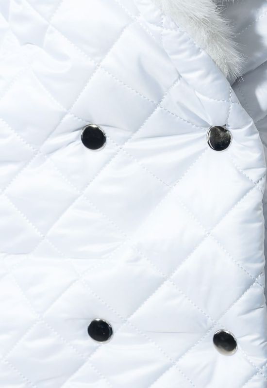 Пальто жіноче стьобане з хутром 69PD1059 (білий)