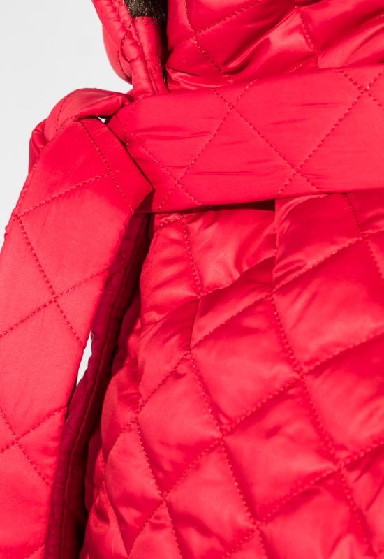 Пальто жіноче стьобане з хутром 69PD1059 (червоний)