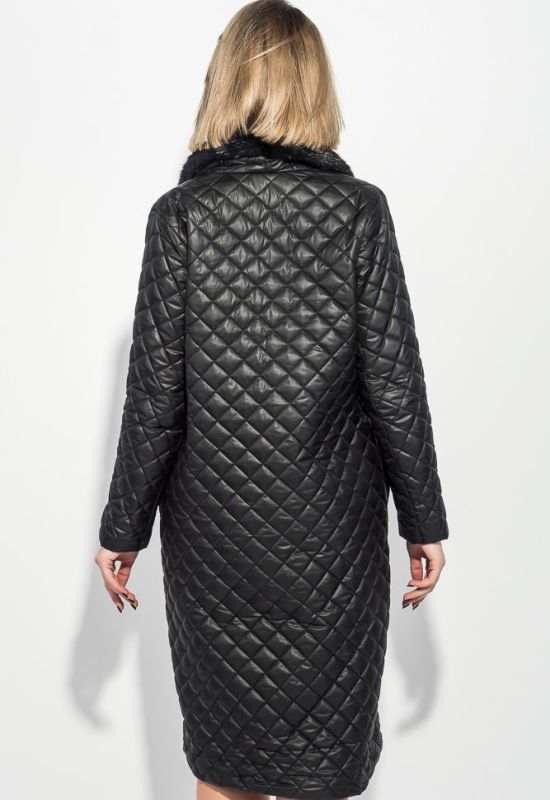 Пальто жіноче стьобане з хутром 69PD1059 (чорний)