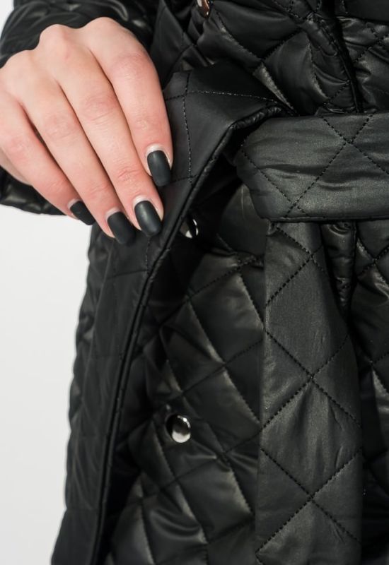 Пальто женское стеганное с мехом 69PD1059 (черный)