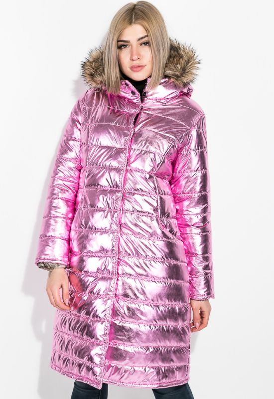 Пальто женское стильное 80PD1358 (розовый/металлик)