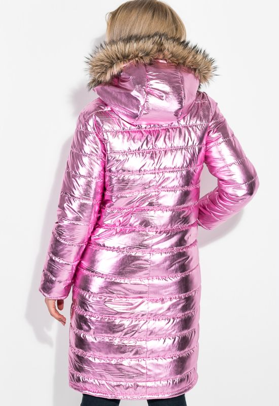 Пальто женское стильное 80PD1358 (розовый/металлик)
