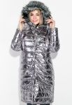 Жіноче пальто стильне 80PD1358 (срібний)