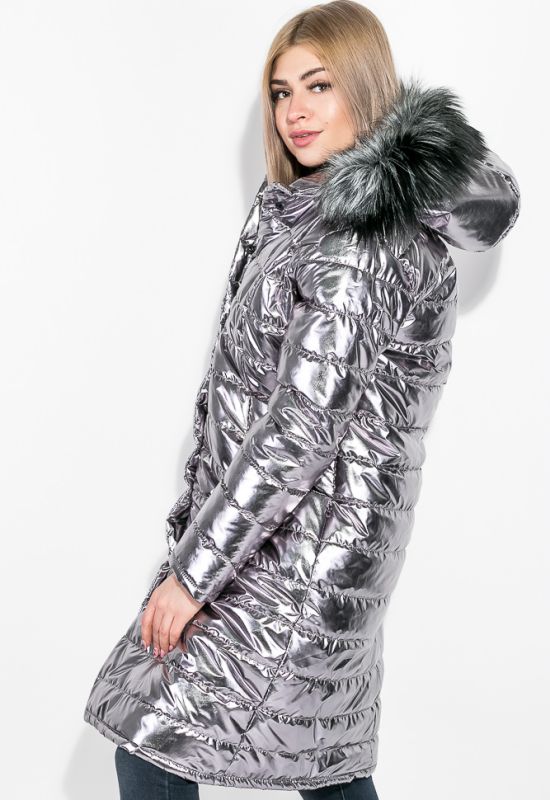 Пальто женское стильное 80PD1358 (серебряный)