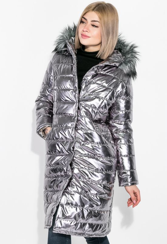 Пальто женское стильное 80PD1358 (серебряный)