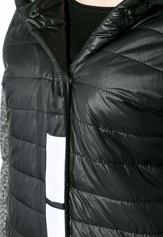 Пальто женское стильное с капюшоном 69PD979 (черный/серый)