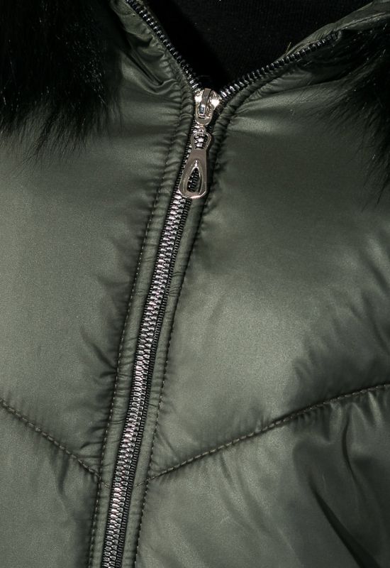 Пальто женское зимнее стильный крой 69PD1057 (хаки)