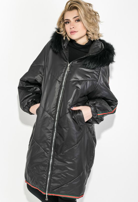Пальто женское зимнее стильный крой 69PD1057 (черный)
