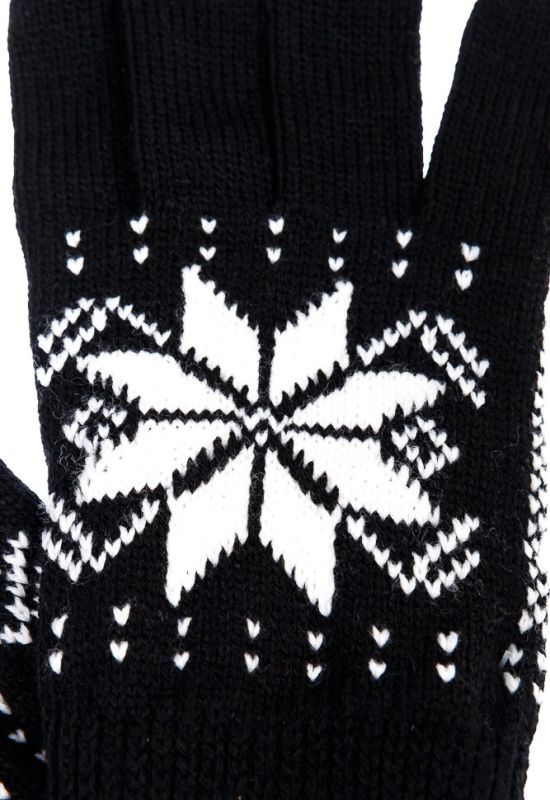 Перчатки мужские с узором 254V004 (черный/белый)