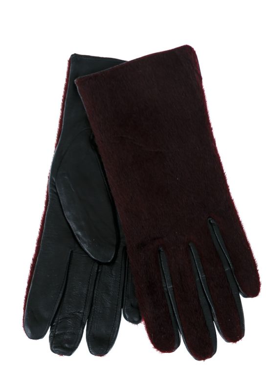 Перчатки женские 120PSTP001 (бордовый/черный)