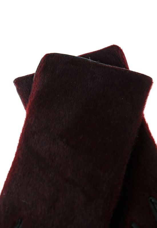 Перчатки женские 120PSTP001 (бордовый/черный)