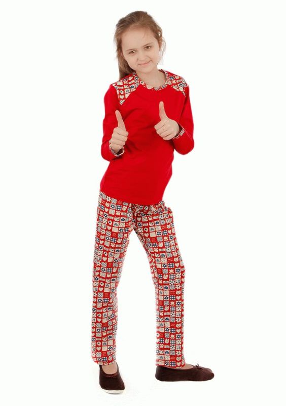 PG 019 Пижама для девочек (красный)