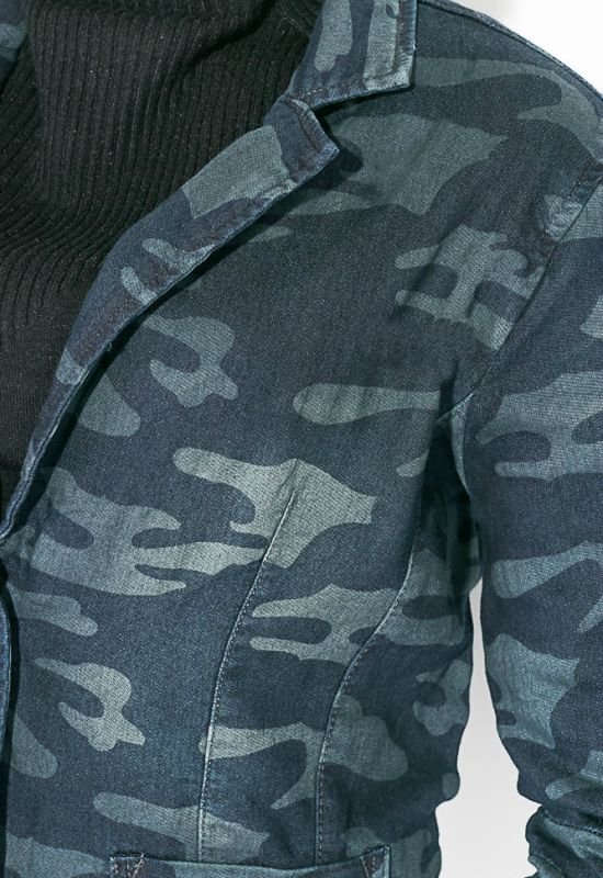 Пиджак женский милитари 118V001 (синий/серый)