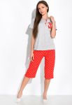 Пижама в морском стиле 107P3529 (серый/красный)