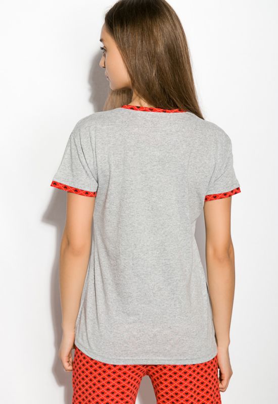 Пижама женская 107P016 (серый/красный)