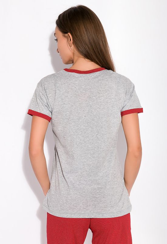Піжама жіноча 107P3536 (сірий/бордовий)