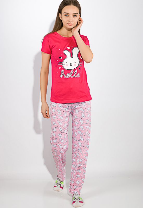 Пижама женская 317F025 (малиновый/розовый)