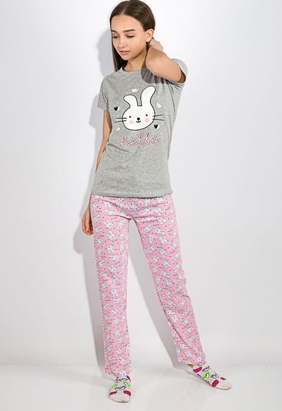 Пижама женская 317F025 (серый/розовый)