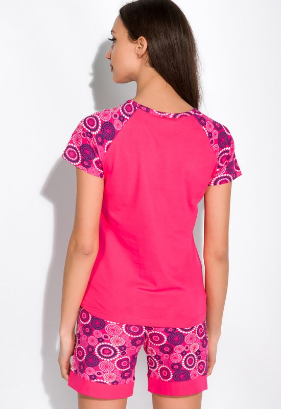 Жіноча піжама з рукавом реглан 107P5 (рожевий)
