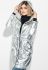 Плащ женский металлик на молнии с капюшоном 69PD990 (серебряный)