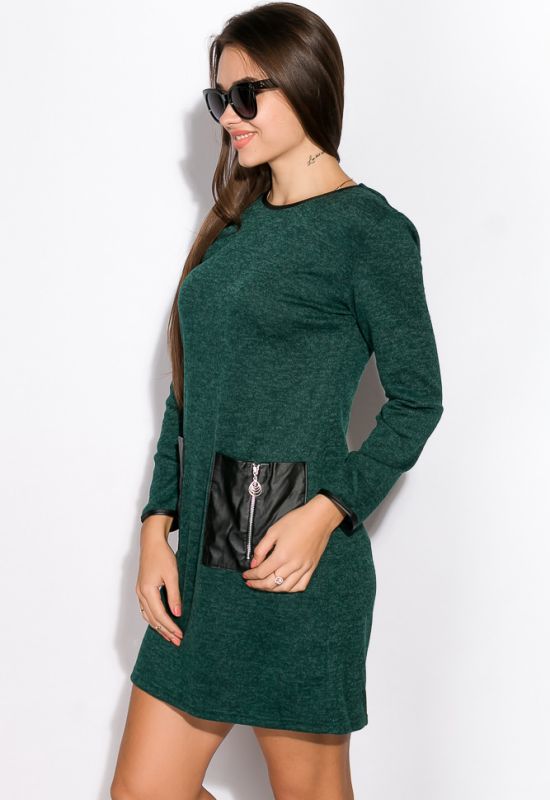 Платье 120PO7506 (зеленый/меланжевый)