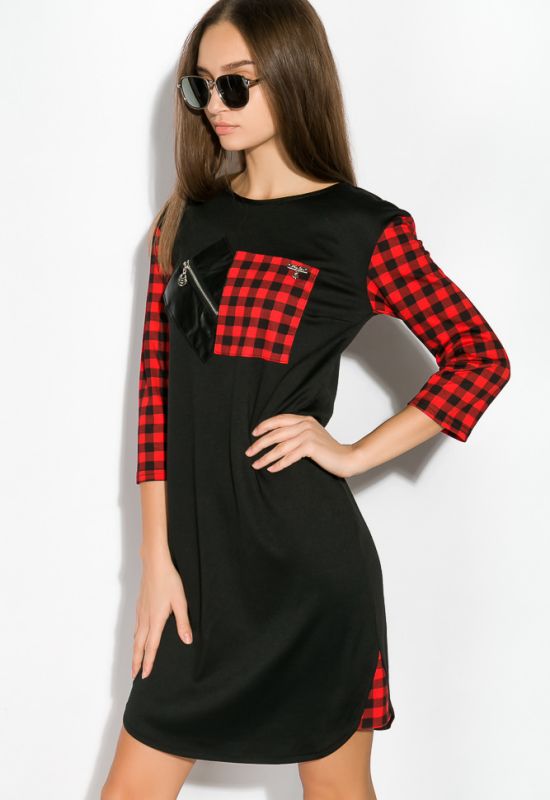 Платье 120PO7638-1 (черный/красный)