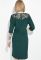 Сукня батал із вставкою на рукаві 81PD343 (пляшковий)