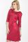 Платье батал декарированное змейкой на груди 81PD407 (бордовый)