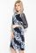 Сукня батал з білими квітами 81PD405 (синій/білий)