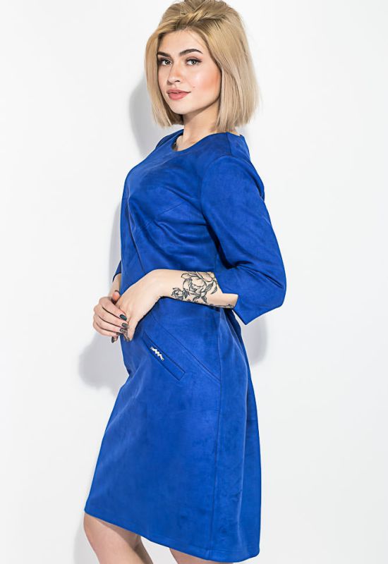 Платье батал с карманами 81PD400 (синий)