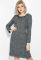 Сукня батал з шкірозамінником на вирізі 81PD353 (чорний/сірий)