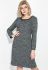 Сукня батал з шкірозамінником на вирізі 81PD353 (чорний/сірий)