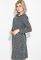 Сукня батал з шкірозамінником на вирізі 81PD353 (чорний/сірий)