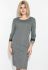 Платье батал с кружевом на рукаве 81PD341 (черный/серый)