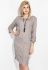 Платье батал с пуговицами на рукаве и подоле 81PD352 (пудра/меланжевый)