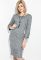 Сукня батал з гудзиками на рукаві та подолі 81PD352 (сірий/меланжевий)