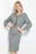 Сукня батал з гудзиками на рукаві та подолі 81PD352 (сірий/меланжевий)