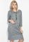 Сукня батал з гудзиками на рукаві та подолі 81PD352 (сірий/меланжевий)
