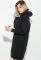 Платье-батник женское с капюшоном на флисе 69PD1044 (черный)