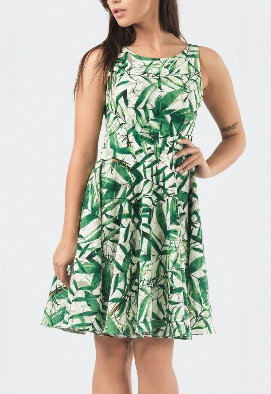 Сукня KP-10150-3 (білий/зелений)