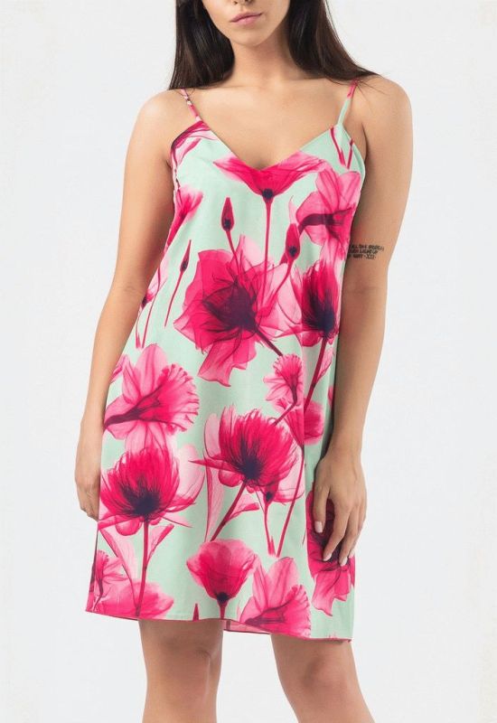 Платье KP-10154-7 (мятный/розовый)