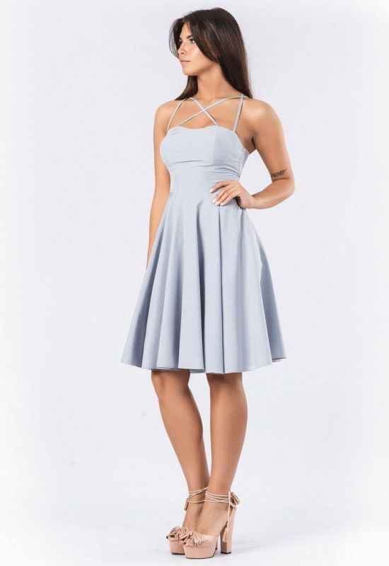 Сукня KP-10159-4 (сірий/блакитний)