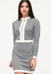 Платье KP-10190-4 (серый/белый)