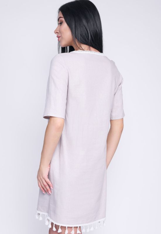 Сукня KP-10264-15 (сірий/рожевий)