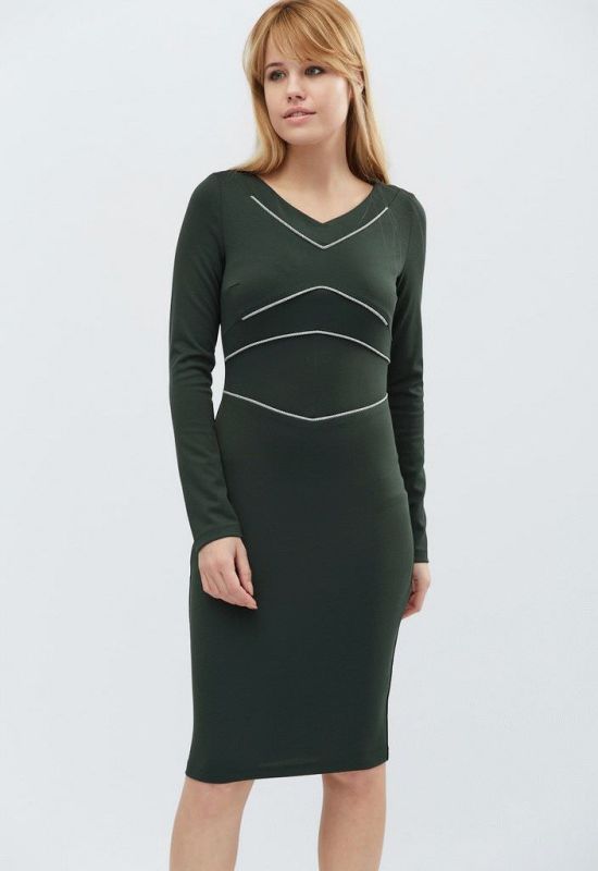 Сукня KP-5829-12 (темно-зелений)