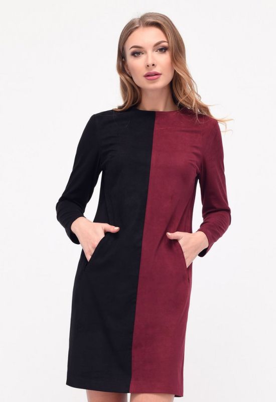 Платье КР-10207-16 (черный/бордовый)