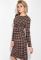 Платье облегающее в клетку 79PD5565 (бежевый)