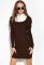 Платье-обманка женское 120PO7509 (коричневый)