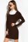 Платье-обманка женское 120PO7509 (коричневый)