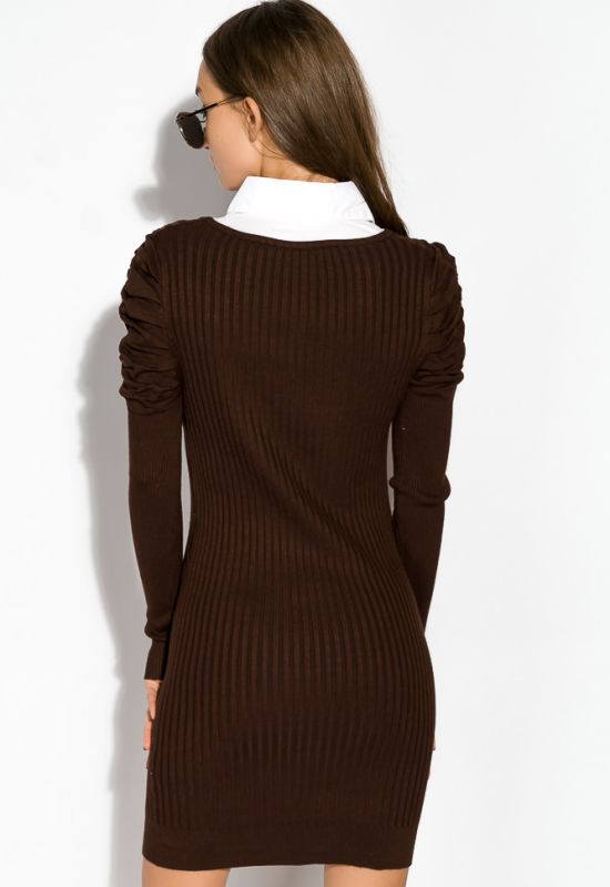 Сукня-обманка жіноча 120PO7509 (коричневий)